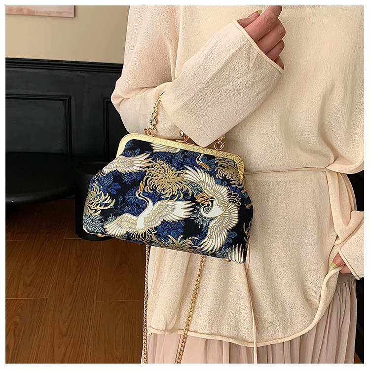 Silk Embroidery Crossbody Bag Patchwork National Style 2025 Hot Sale Bags for Women Hasp Simple Fashion Women's Handbags