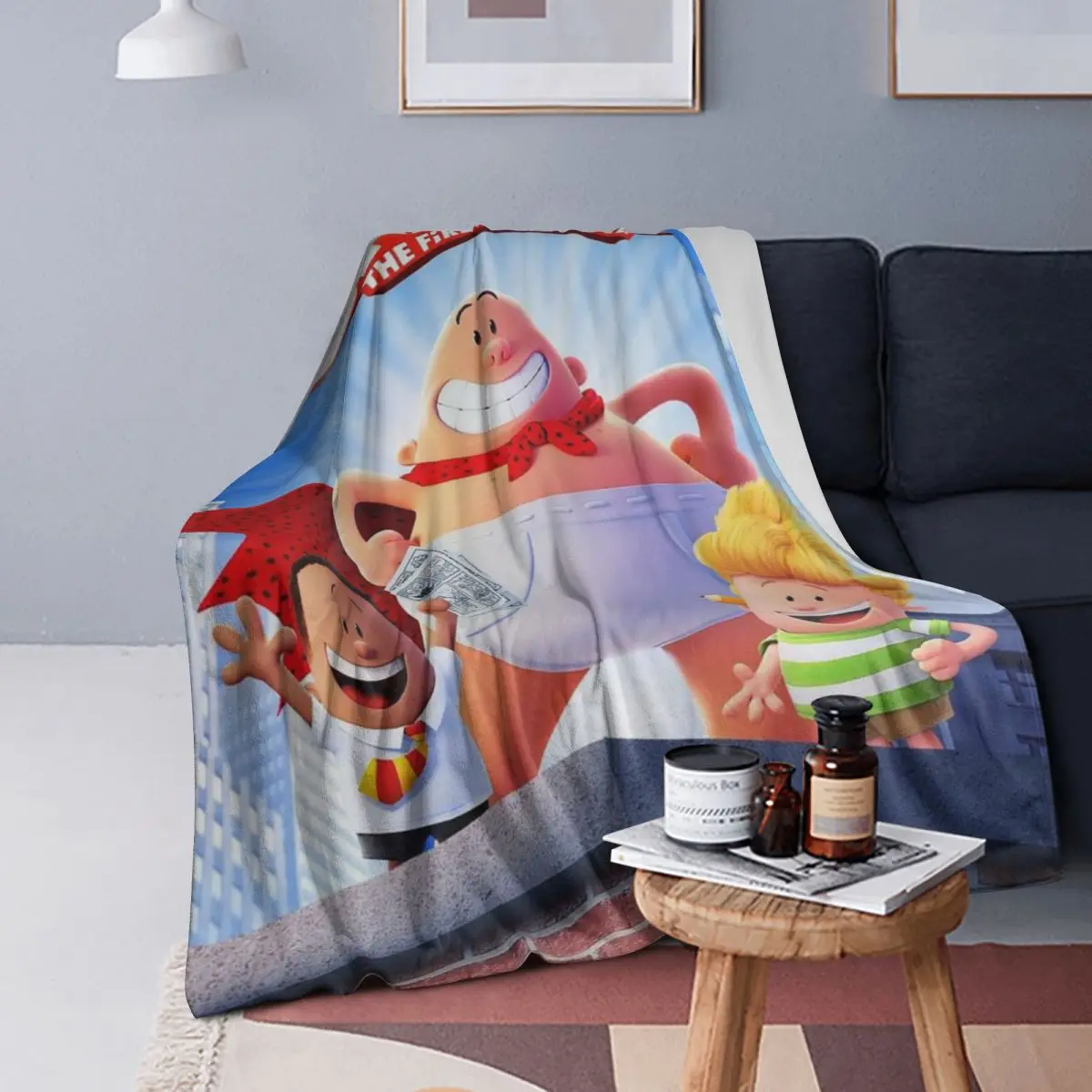

Captain Underpants - Comic Cartoon Blanket Soft Warm Flannel Throw Blanket Bedding for Bed Living room Picnic Travel Home Couch