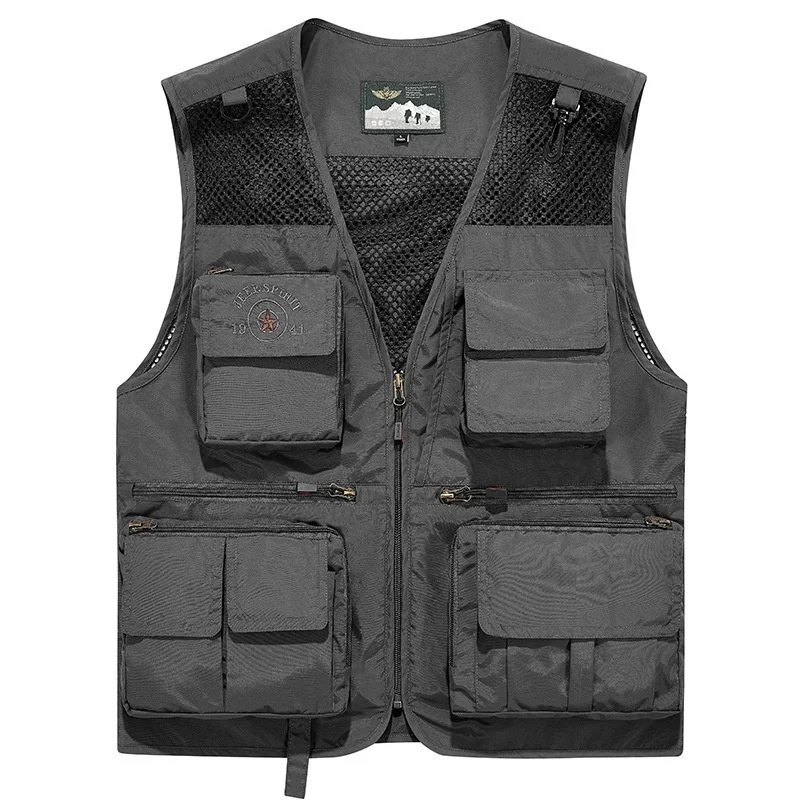 

Men's Outdoor Casual Fiing Vest Large Size Workwear Multi-ket Qui Dry Me Fabric Breathable Comfortable Lightweight