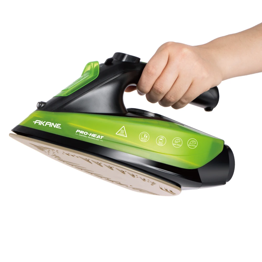 AKANE 2400W مكواة بخار كهربائية من السيراميك، باخرة ملابس قوية لإزالة التجاعيد بسرعة