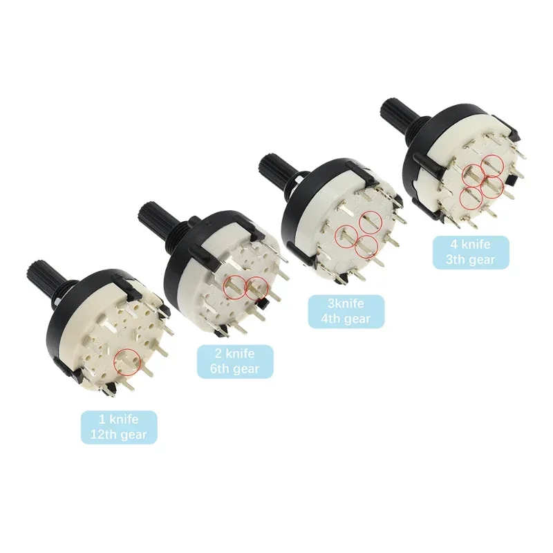 

1/5/10Pcs/lot RS26 1 Pole Position 12 Selectable Band Rotary Channel Selector Switch Single Deck Rotary Switch Band Selector