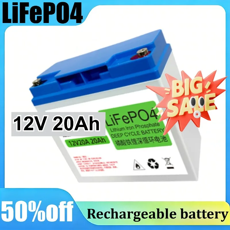 

12V 20Ah LiFePO4 Battery, Portable Solar Energy Storage Battery for Home Emergency Backup Power