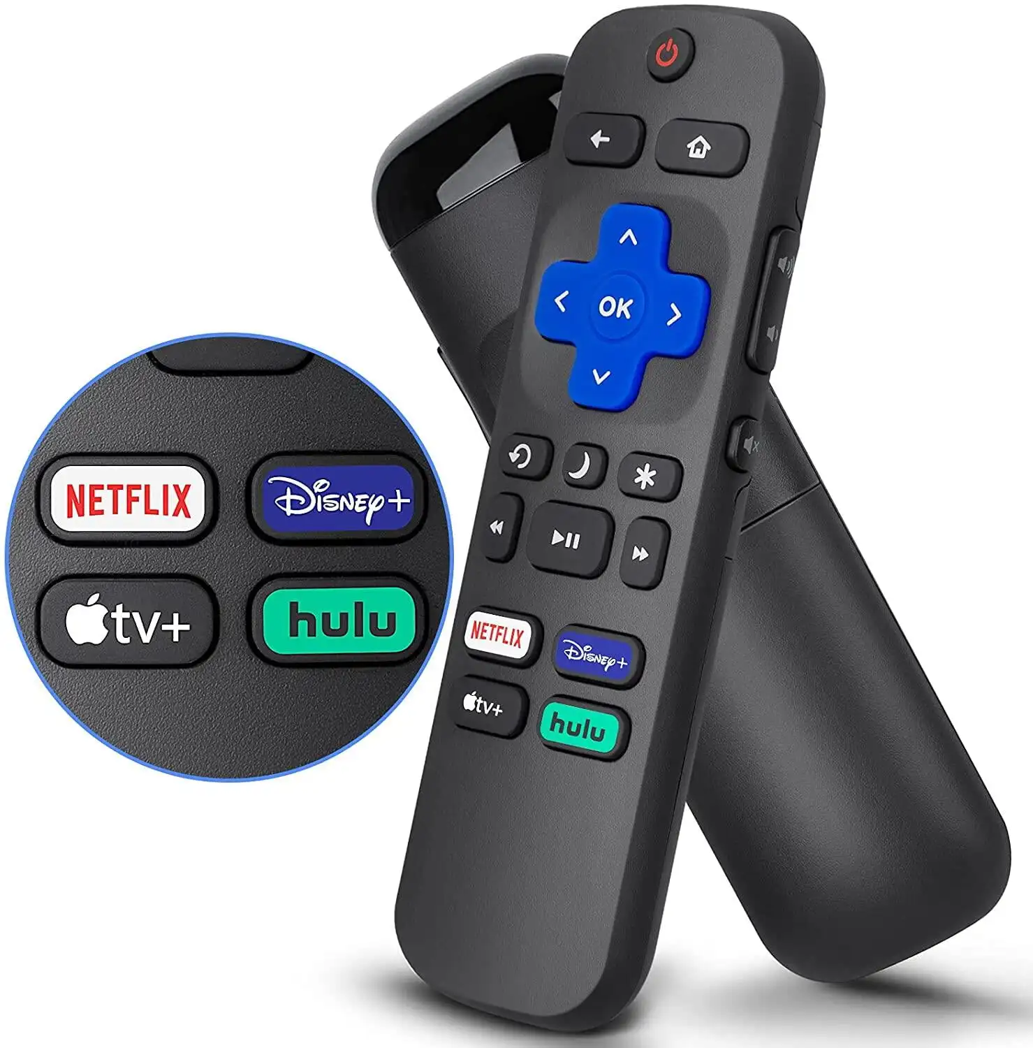 New Television Remote Control controls compatible with TCL Roku/Hisense Roku/Onn Roku/Philips Roku smart TV