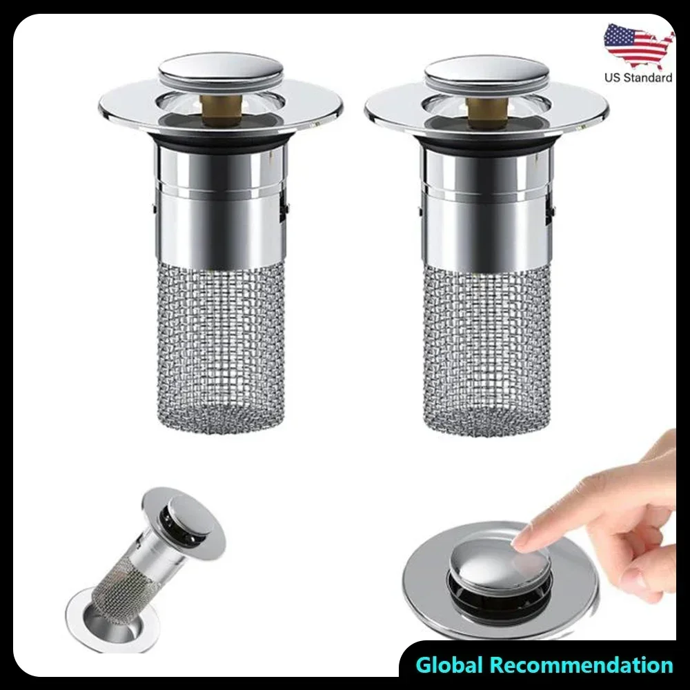 

Универсальный всплывающий сливной фильтр для раковины — уловитель волос из нержавеющей стали, уплотнение против запаха, больше ответов для сантехников