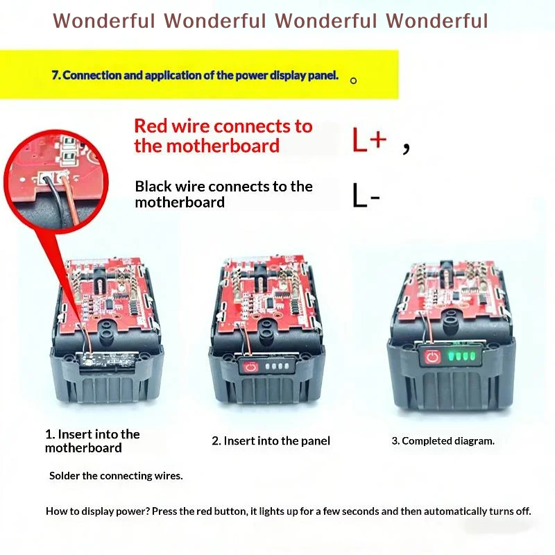 Scheda di Protezione Batteria 21V 7MOS con Bilanciamento e Sicurezza Termica per Strumenti Elettrici (1 Pezzo)