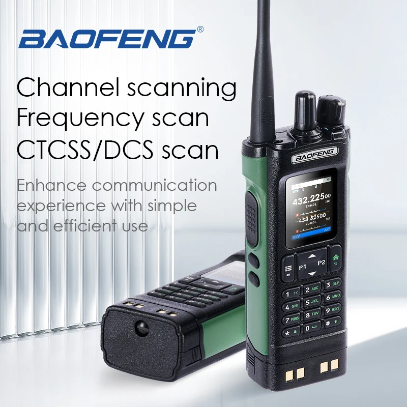 Baofeng UV-32 מולטי-בנד 10W GPS Bluetooth אפליקציה תוכנה FM Air Band Walkie Talkie 2.0” תצוגה HD 2200mAh סוללת טעינה USB-C