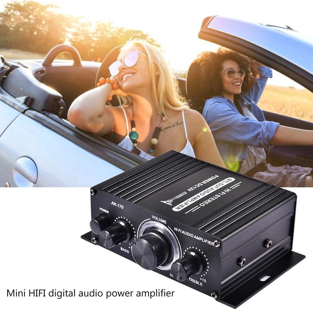 Sound Amplifier Channel HiFi Audio Power-amplifier Car Stereo Music Receiver FM MP3 Power-Amplifier DC12V AK370 AK170 for Car