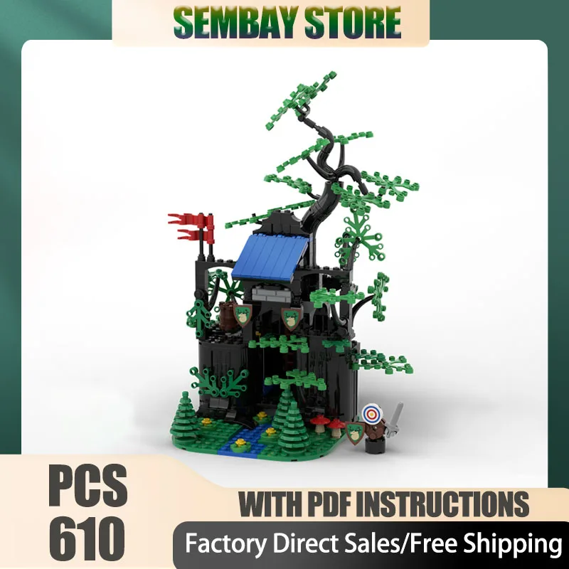 모크 빌딩 블록 모듈형 폐탑 및 대형 오크 훈련 캠프 기술 블록 크리스마스 DIY 장난감 건설 선물