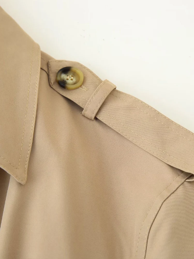 الخريف الأوروبية والأمريكية الجديدة للمرأة فضفاضة مزاجه عارضة بسيطة طية صدر السترة طويلة الأكمام مع سترة واقية حزام