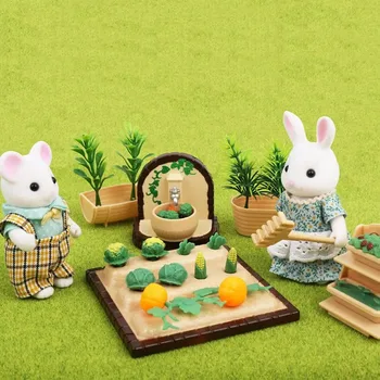สัตว์ป่าครอบครัวตุ๊กตาเฟอร์นิเจอร์ 1/12 Miniature ของเล่นตุ๊กตาสาวอุปกรณ์เสริมห้องนอนห้องน้ําชุดตุ๊กตาสําหรับตุ๊กตา