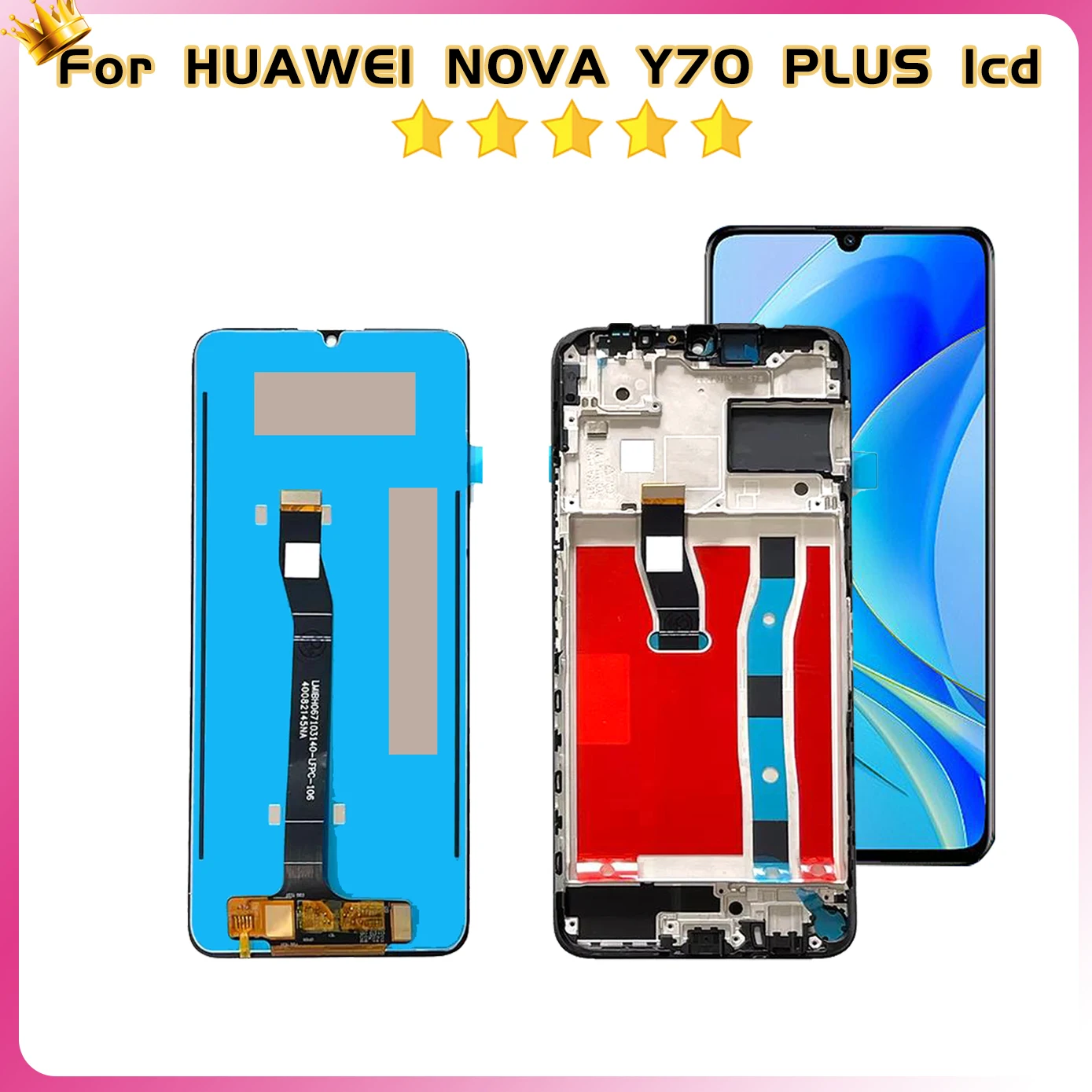 6.75\'\'High quality For Huawei Nova Y70 LCD Display Touch Screen For Huawei Nova Y70 Plus MGA-LX9 LCD Display Assembly With Frame