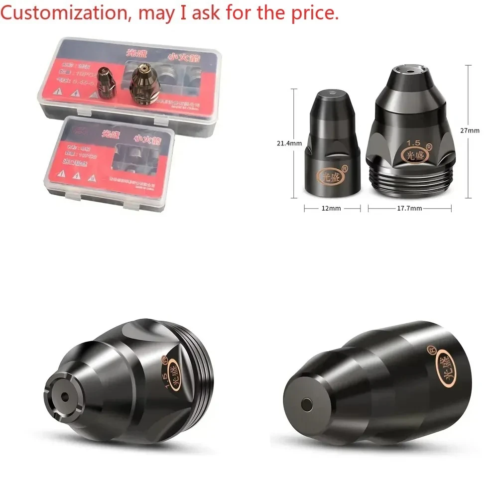Hot sale10 sets P80 plasma contact cutting nozzle electrode nozzle cutting nozzle LGK60A-120A plasma cutting machine