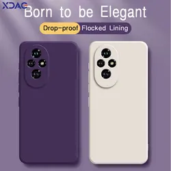 For Honor200 Honor 200 Pro 200Pro 5G Square Liquid Silicone Phone Case Lens Protective Original Soft Double Liner Cover Carcasas