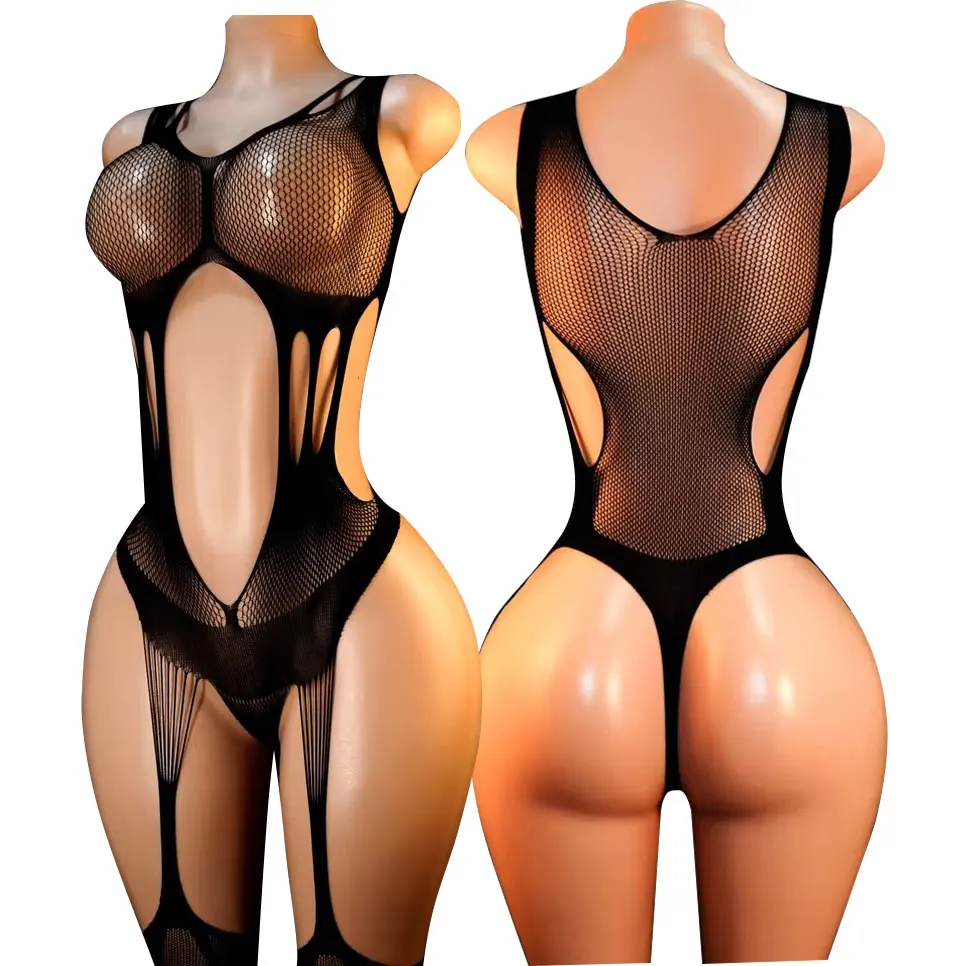 

Sexy Lingerie Bodysuit Women Fishnet Open Crotch Bodystocking for Adult See Through Nightwear