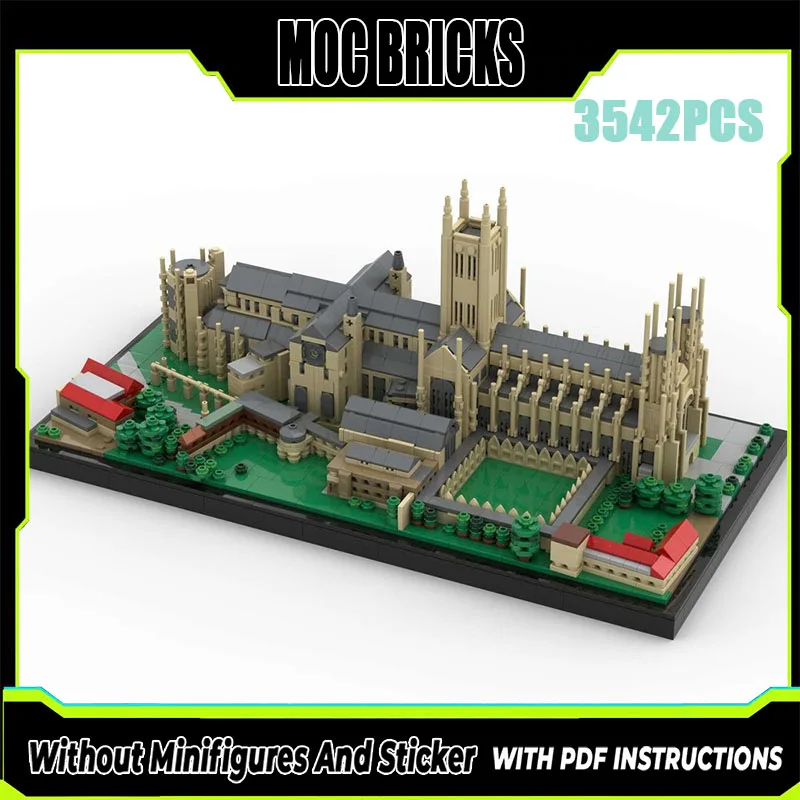 

Новый конструктор MOC: средневековая архитектурная модель Кентерберийского собора в Англии, модульный набор для сборки, игрушка-подарок, DIY-набор