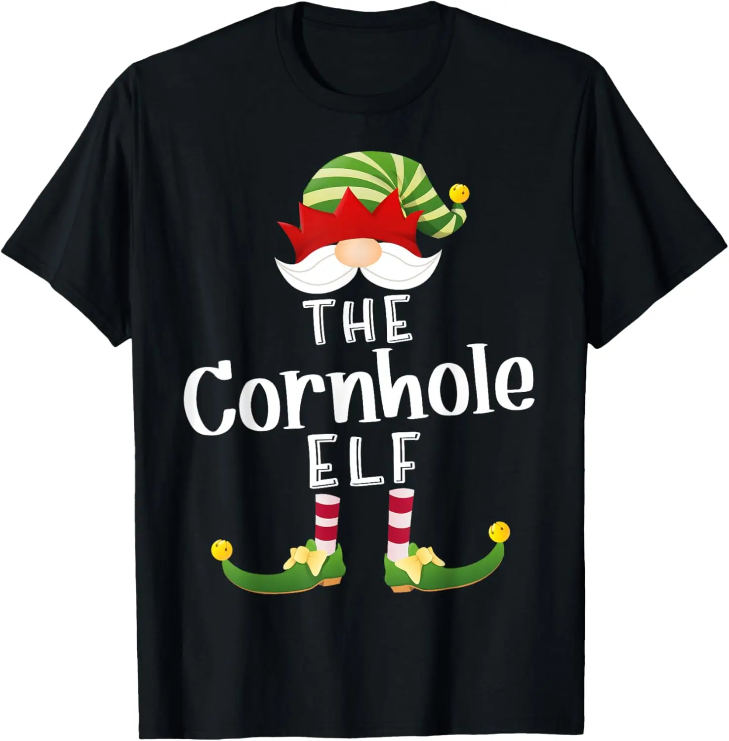 Cornhole Elf Group Christmas Funny Pajama Party T-Shirt