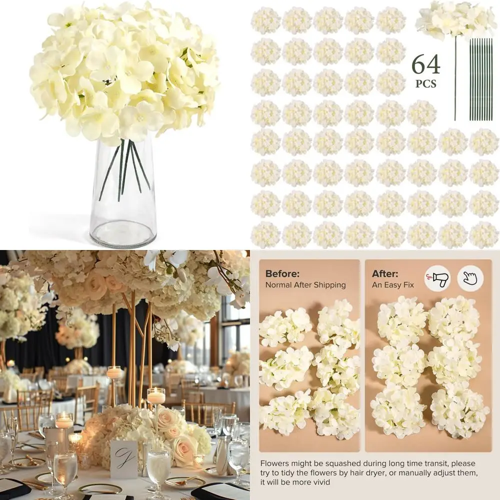 

Искусственные гортензии цвета шампань, набор из 64 штук с стеблями для свадеб, декора дома и вечеринок