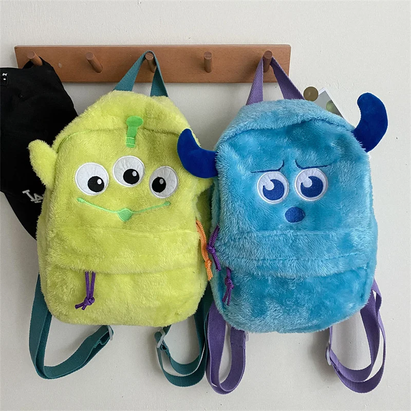 New Anime Disney Toy Story Plush Backpack Kawaii Alien Pooh Bear School Bag Cartoon Sulley Lotso Cute Backpack Gifts