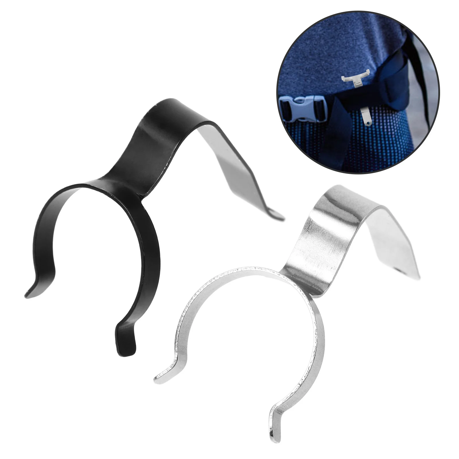 

2pcs Water Bottle Hooks Stainless Steel Portable Outdoor Camping Travel Bottle Clip For Climbing Hiking Activities