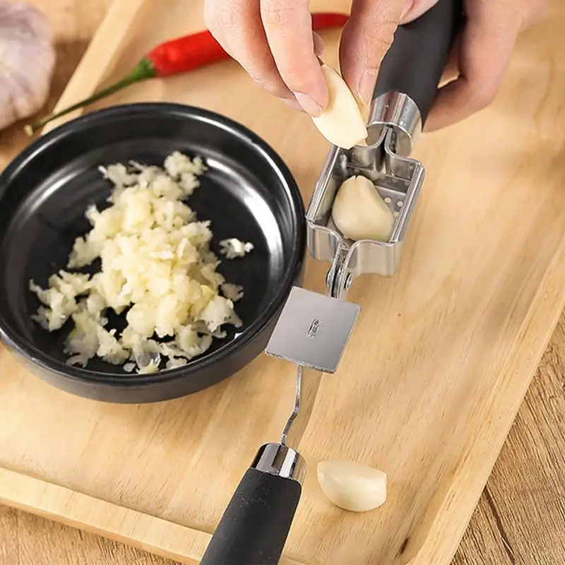 Garlic Press Stainless Steel Handheld Stainless Steel Garlic Presser High Strength Ergonomic Press Tool For Home Kitchen