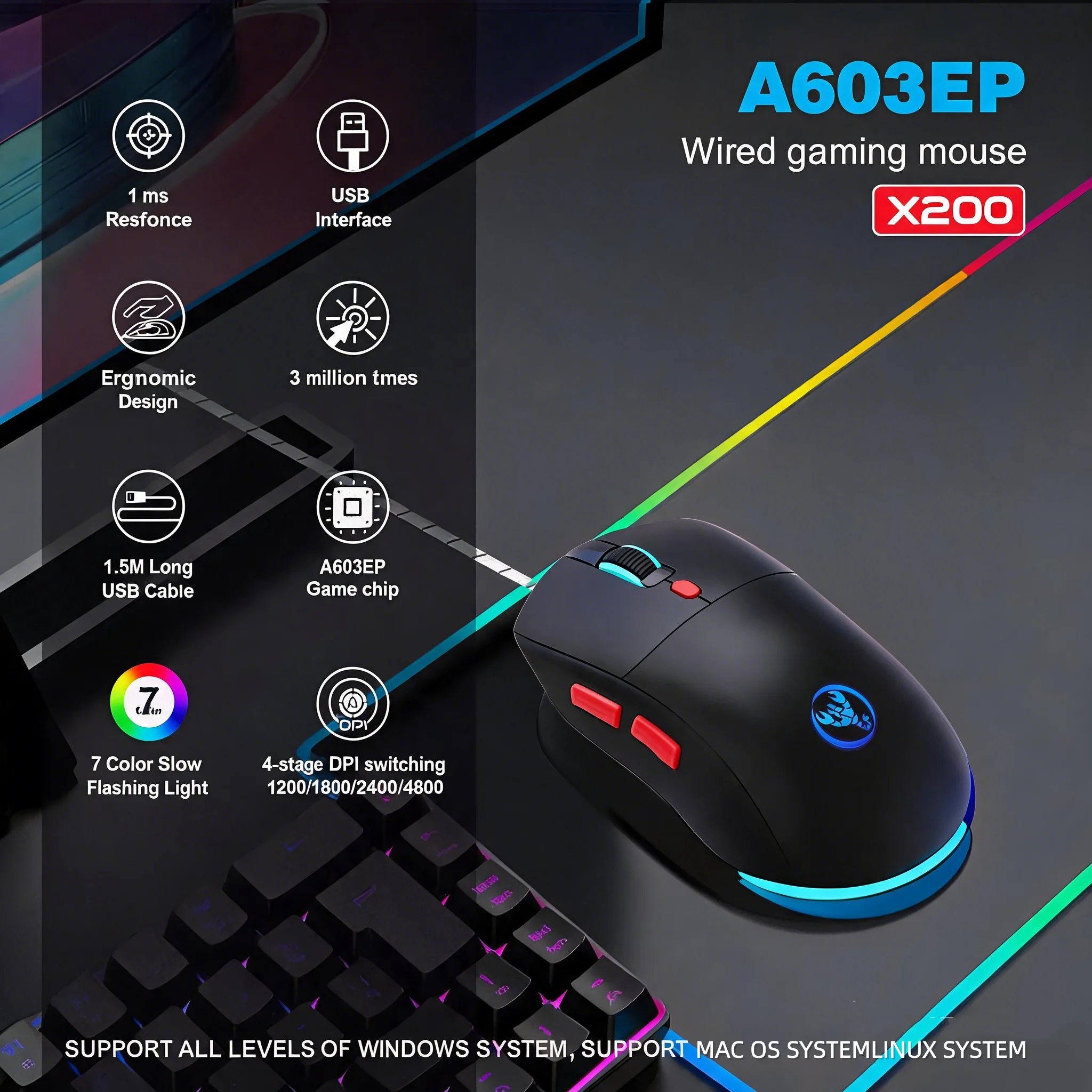 เมาส์เกมมิ่งแบบมีสาย HXSJ, ควา - Pc Gaming Windows 7 บทวิจารณ์และราคา