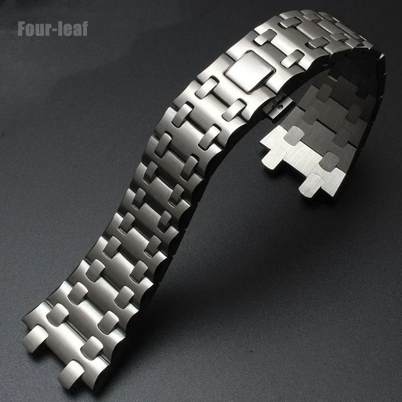 

Anti-Rust Double Press Buckle Watch Strap for Ap Royal Oak Original Stainless Steel 15703 15710 Concave-Convex Watchband 28mm