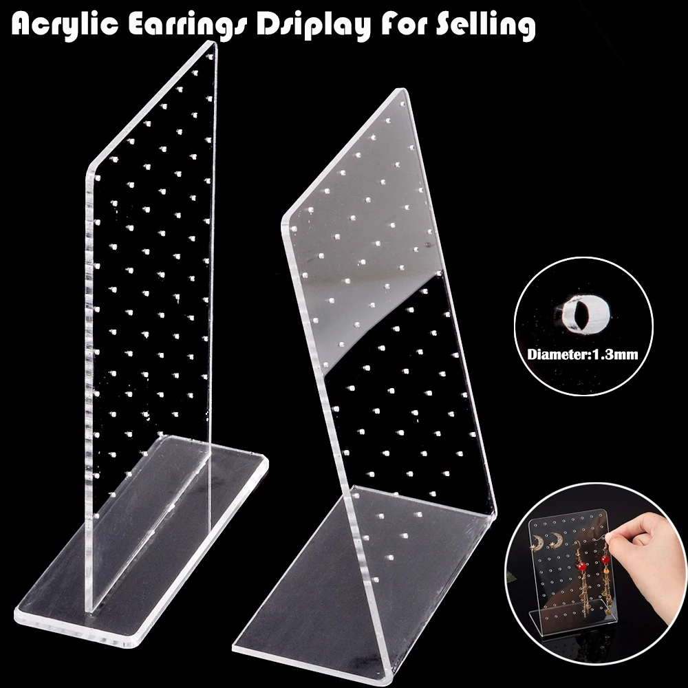 

1PC Acrylic 72 Holes Earrings Show Plastic Display For Selling Clear Stand Showcase Earrings Personal Ear Studs Storage Rack