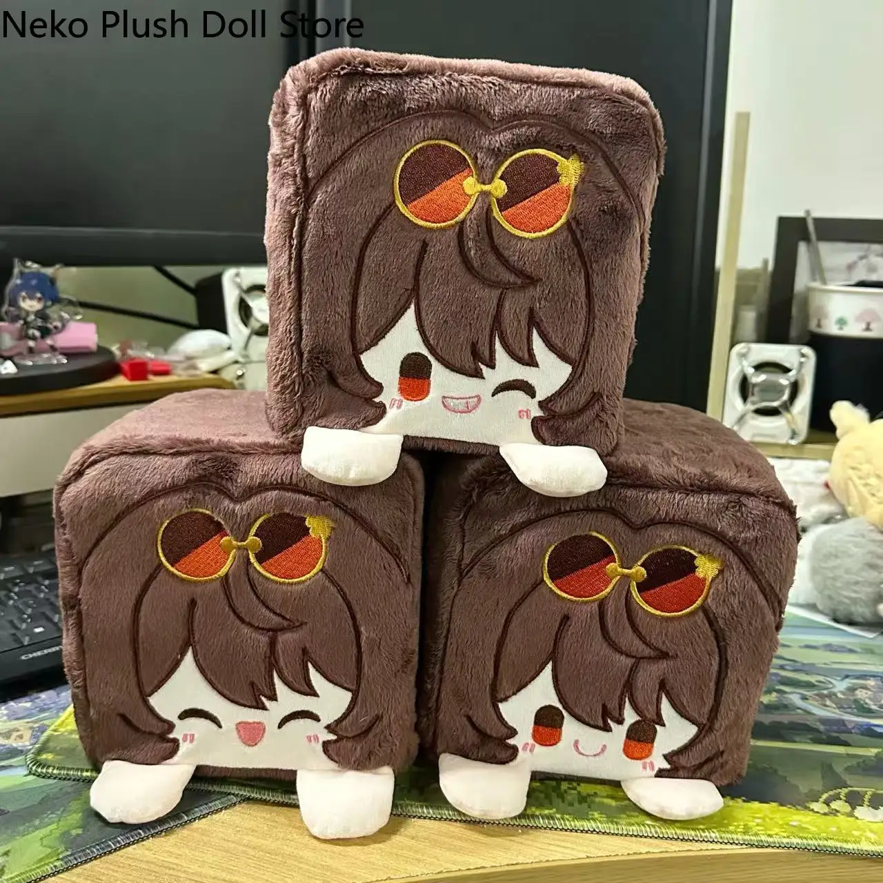 

Genshin Impact hu tao Anime Game Cosplay Cute Small Sugar Cube Plush Pillow Stuffed Doll Plushie Pillow Toys Cushion