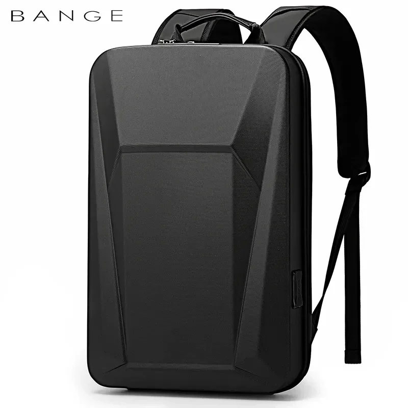 BANGE  PVC Hard Sheel 15.6-inch Laptop Men\'s Backpack Cool  Waterproof Trend Bag for Men and Women