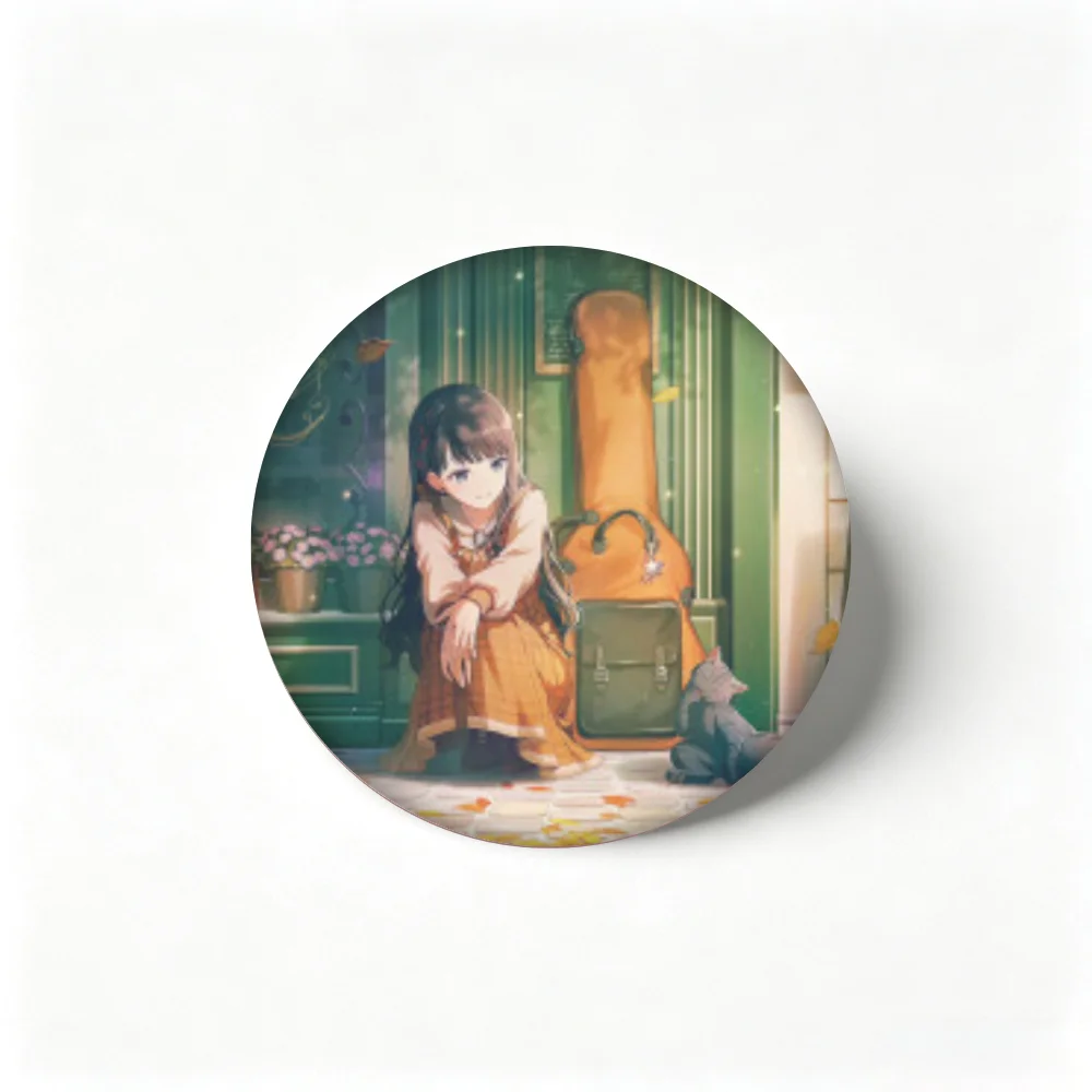 Anime Pins Project Sekai Hoshino Ichika Tinplate Round Badge for Backpack Clothes Hat Decoration
