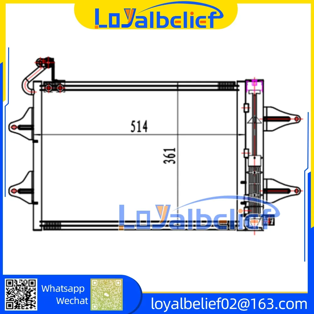 

Конденсатор кондиционера для VOLKSWAGEN Polo/Derby/Vento-IND 2002-2010 6Q0820411K 6Q0121253R