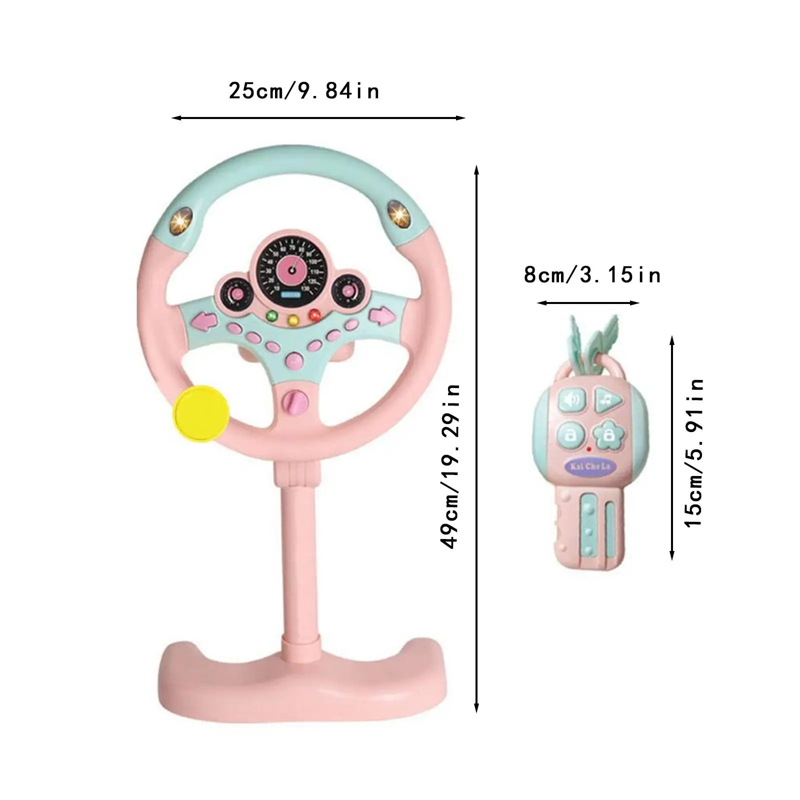 Steering Wheel Pretend Driving Toys Early Educational Sounding Toy with Music Key with Music and Light for Baby Children Gifts