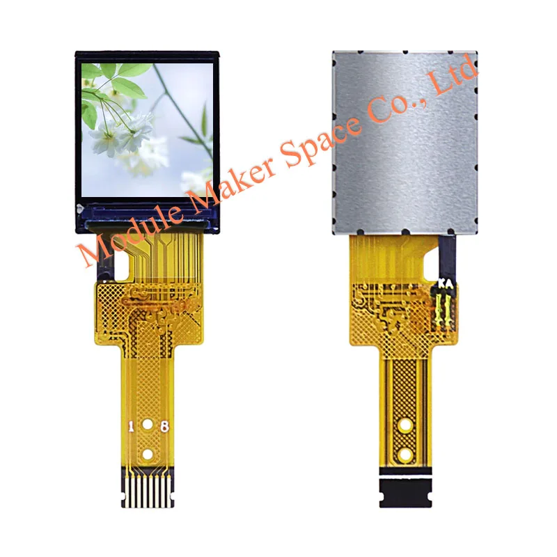 0.6 inch ST7735 TFT LCD Display Module 128x150 Resolution SPI Interface 8-Pin Pluggable Color LCD Module Square Screen