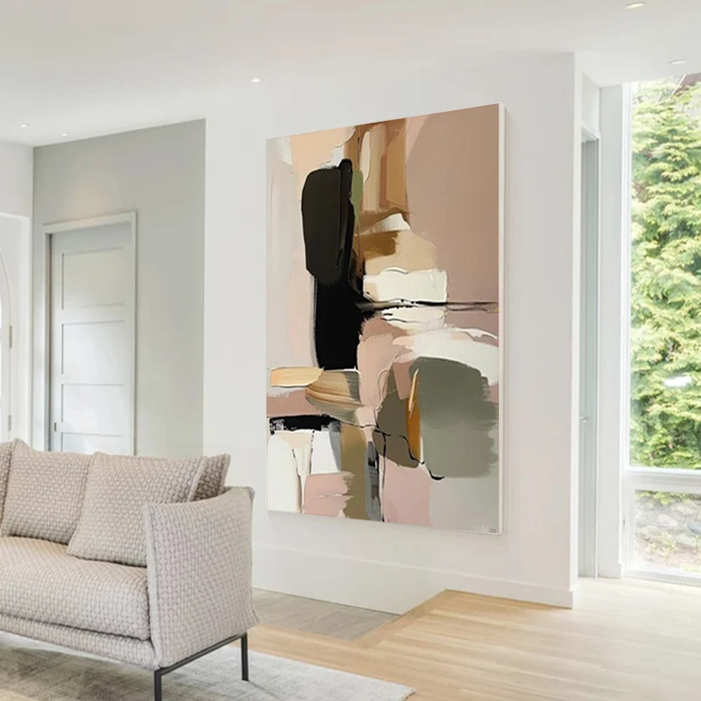 

Hand Painted Abstract Oil Painting Large Modern Mural Wall Art Paint on Canvas Pattern Decor Living Room Home Big Picture Gift