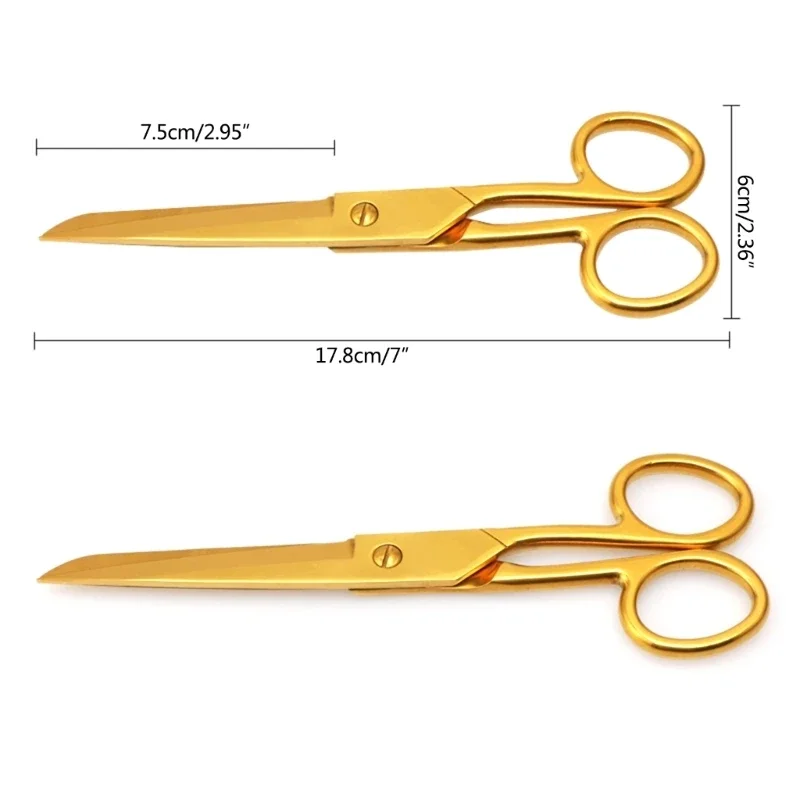 Office Home Decor Golden Scissors Pen Holder Cutter Tailor Fabric Paper Cutting Tools Craft Shears Gold Scissors P15F