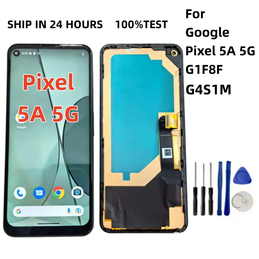 НОВЫЙ TFT-дисплей 6,34 дюйма для Google Pixel 5a 5G G1F8F, сенсорный экран, дигитайзер в сборе для Pixel 5A 5G G4S1M, дисплей с рамкой