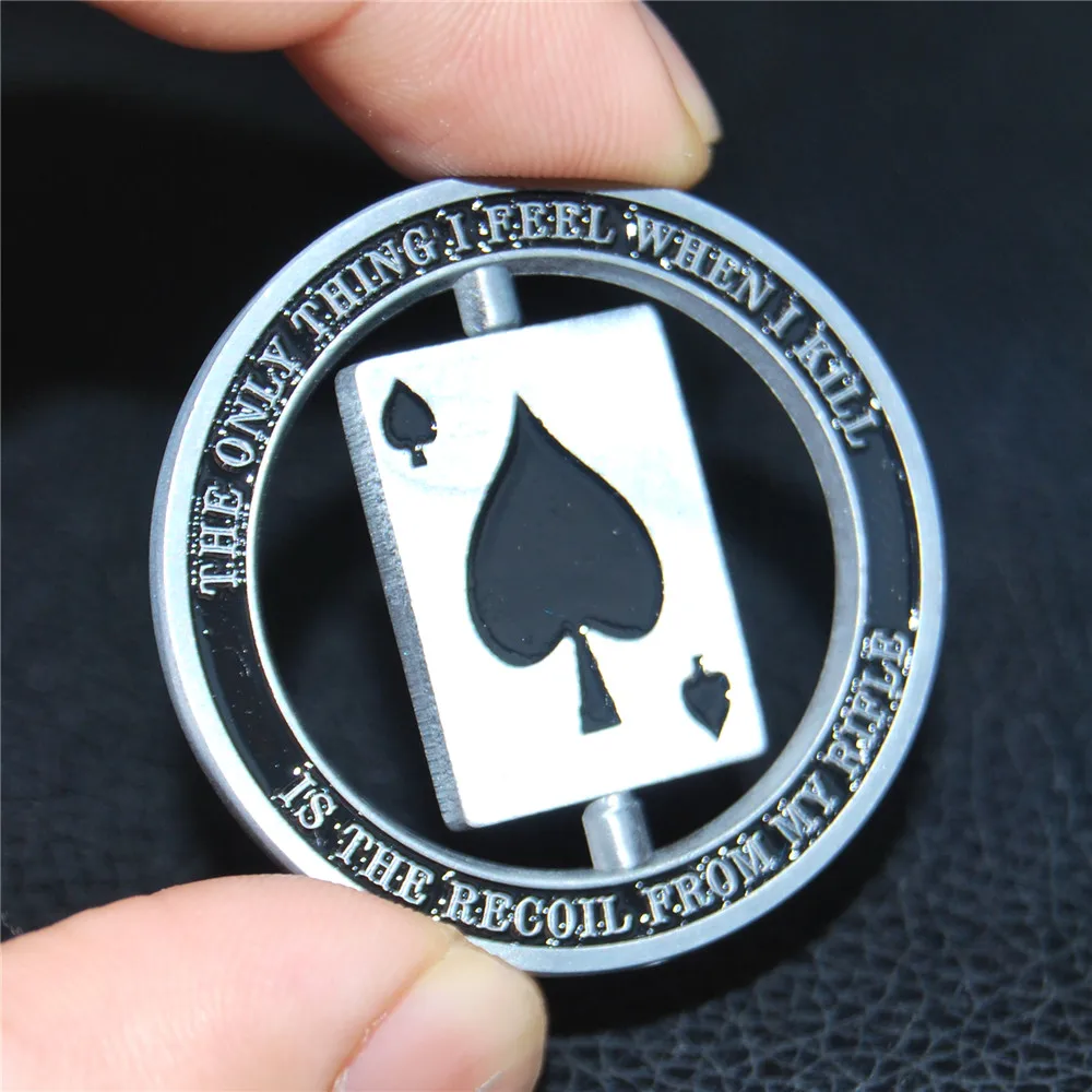 عملة تحدي عسكرية من Sniper One Shot One Kill Skull Spinner #5