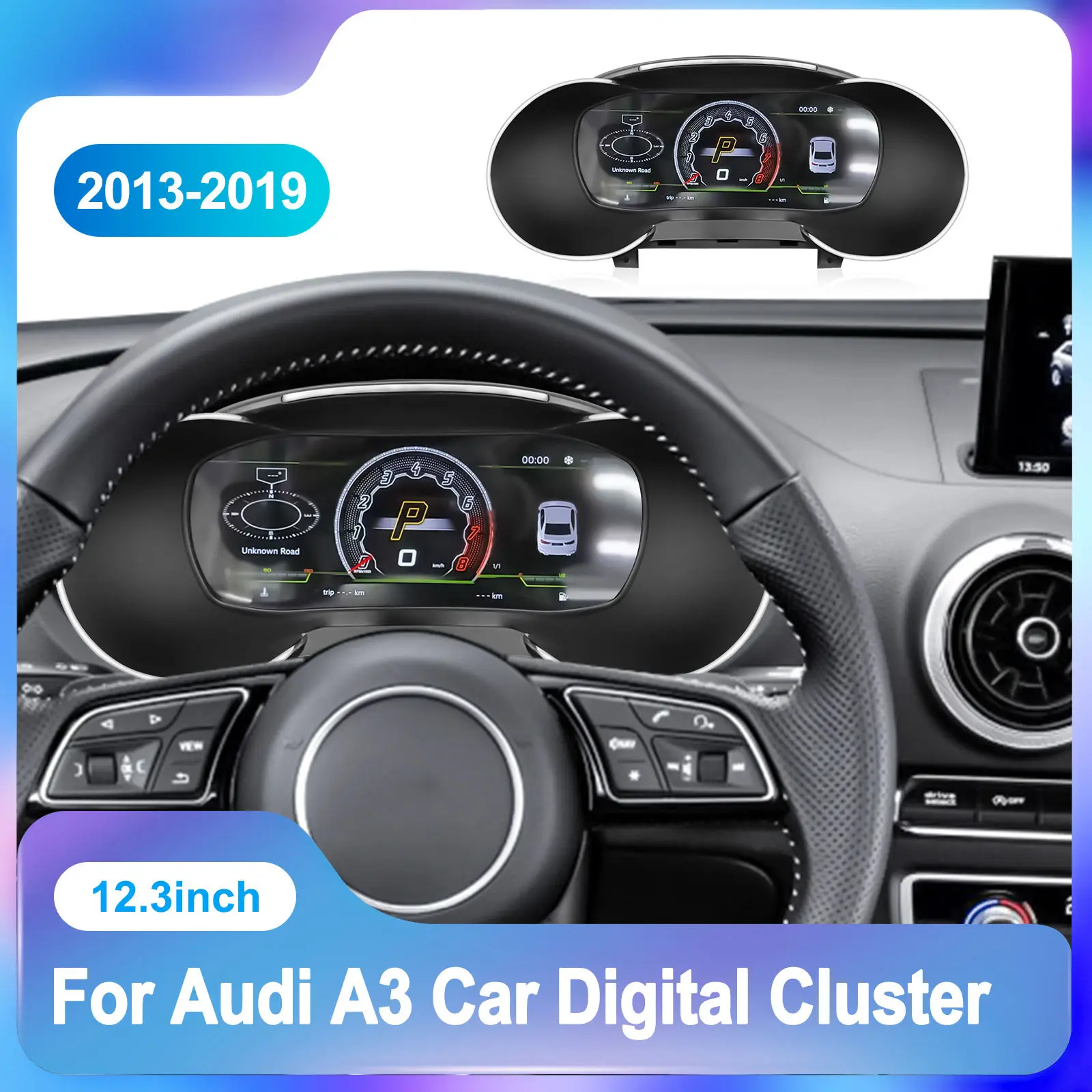 

Navihua LCD Digital Cluster Car Dashboard for Audi A3 2014-2019 Speedometer Auto Meter Gauge LCD Instrument Virtual Cockpit