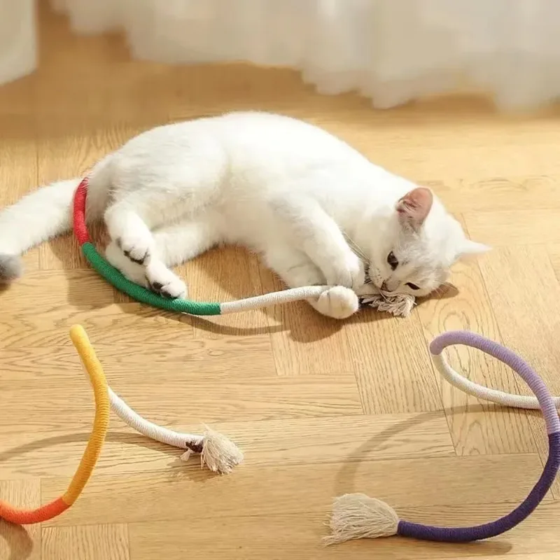 

Cat Toys Interactive Molar Cotton Rope Toys Silvervine Cat Teaser Toy Clean Mouth Kitten Play Toy Pet Supplies Accessories