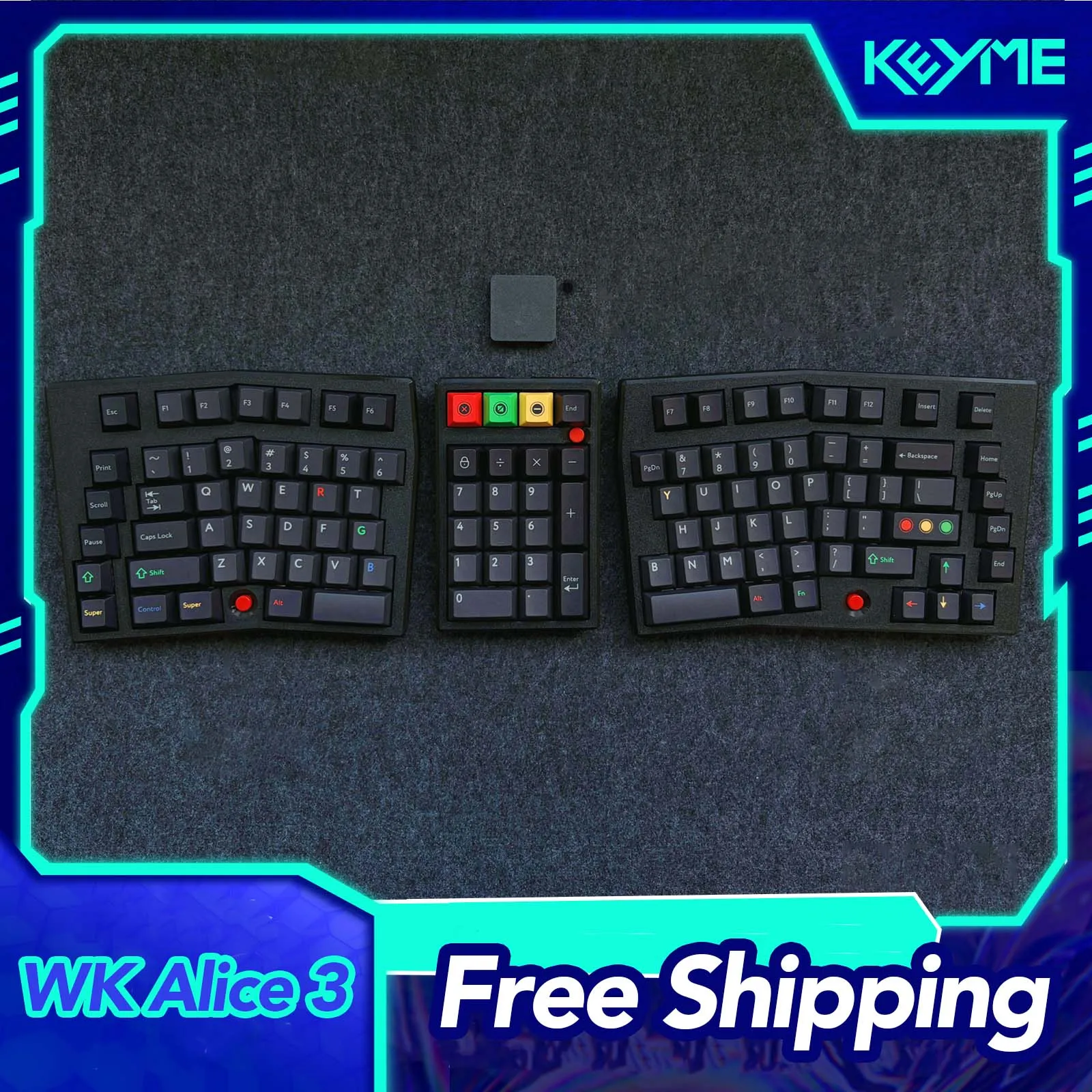 Weekin WK Alice 3 Split Wireless Keyboard 2.4G Single Mode Mechanical Keyboard Support VIAL Split Keyboard Kit PC Gamer Gifts