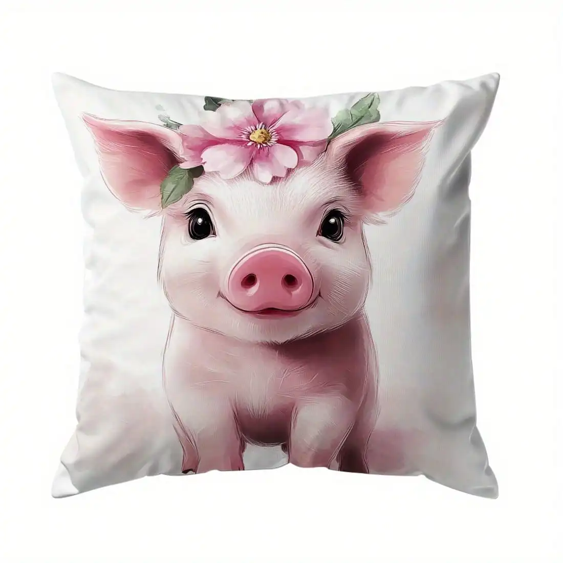 

1 шт. Милая наволочка с принтом свинки для дивана - ткань из персиковой кожи, 45*45 см