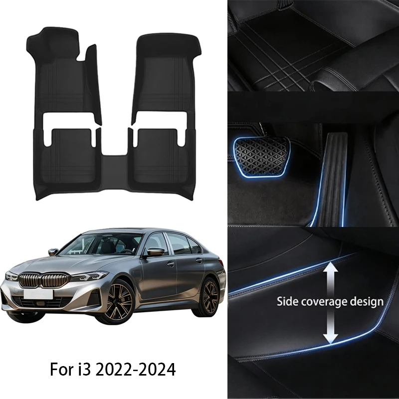 Custom Fit PU Leather Car Floor Mat For BMW For I3 I4 I5 Ix 2011 2015 2019 2023 2025 Luxury Full Set Auto Interior Accessories
