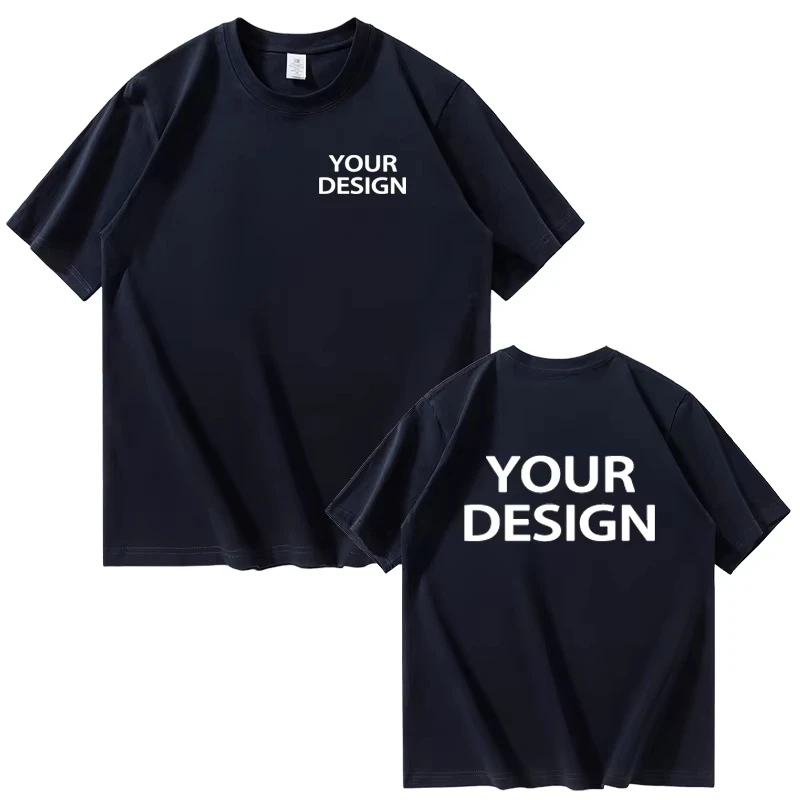 Custom printed men's and women's T-shirts, summer 100% pure cotton loose casual fashion short-sleeved creative design T-shirts