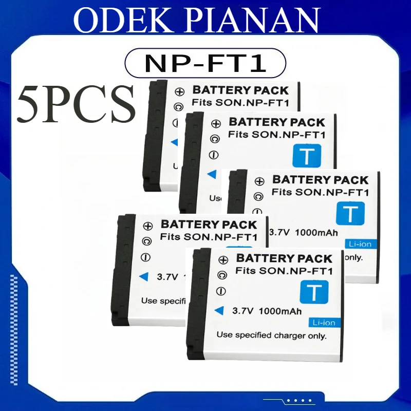 

5PCS 1000mAh NP-FT1 Battery for Sony DSC-T11/T33/T1/T3 Digital Cameras Rechargeable Li-ion Replacement Power Pack