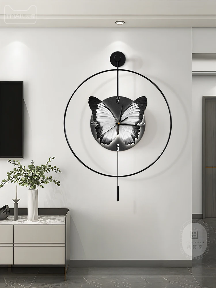 Semplice moda soggiorno orologio creativo luce di lusso decorazione orologio da parete Premium farfalla muto orologio da parete decorazione della