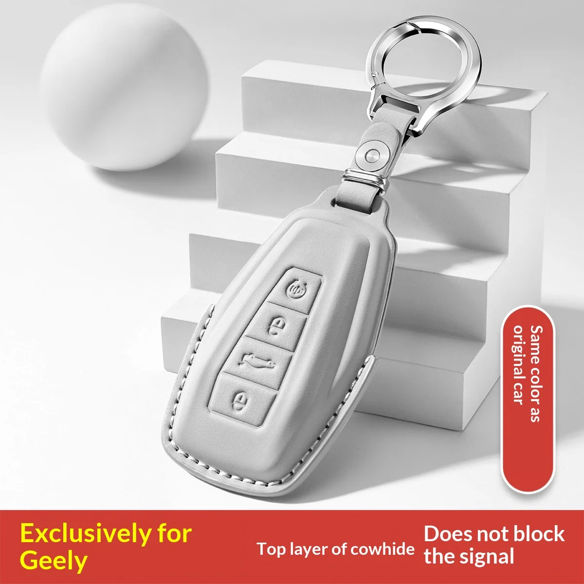 

Чехол для ключей Geely Geometry G6 из натуральной кожи высшего качества, с застежкой, для модификации интерьера автомобиля