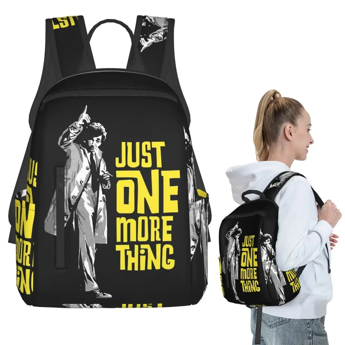

Columbo - Just One More Thing Backpack Student Boys Girls BookBag Children School Bag Laptop Shoulder Bags for Men Women