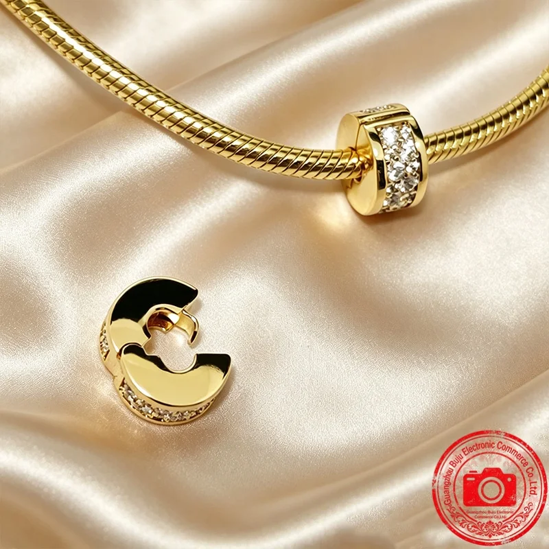 Neue Original-Charms-Perlen, runder Clip-Charm & Eiffelturm & transparenter Pavé-Clip-Charm, passend für Anhänger-Armbänder, Damenschmuck, Geschenk