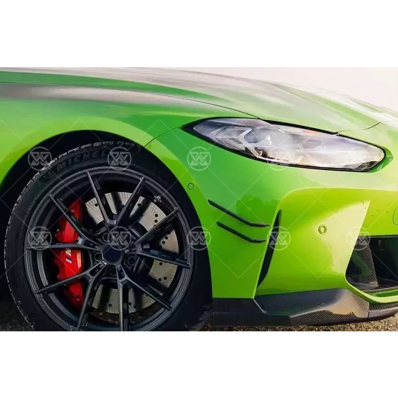 

For BMW G80 M3 G82 G83 M4 2021-2024 Dry Carbon Fiber Front Bumper Side Air Vent Fins Winglet Spoiler Canard Splitter Body Kit