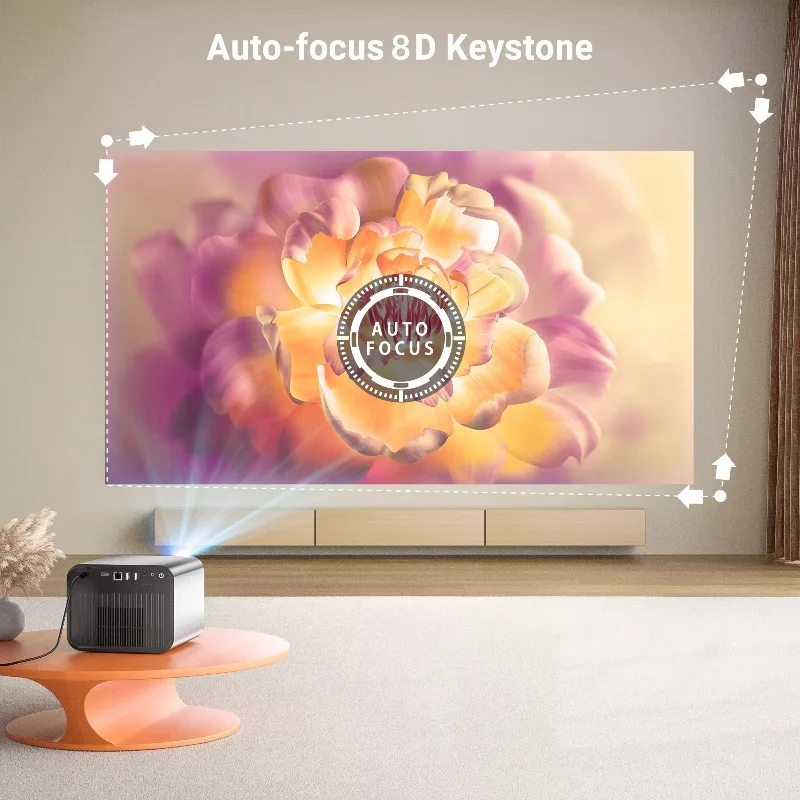 Max 3D 4K Cinema AI Control Laser Auto Focus Smart Android WiFi Portable LED DLP Home Theater Video Projector  1080P